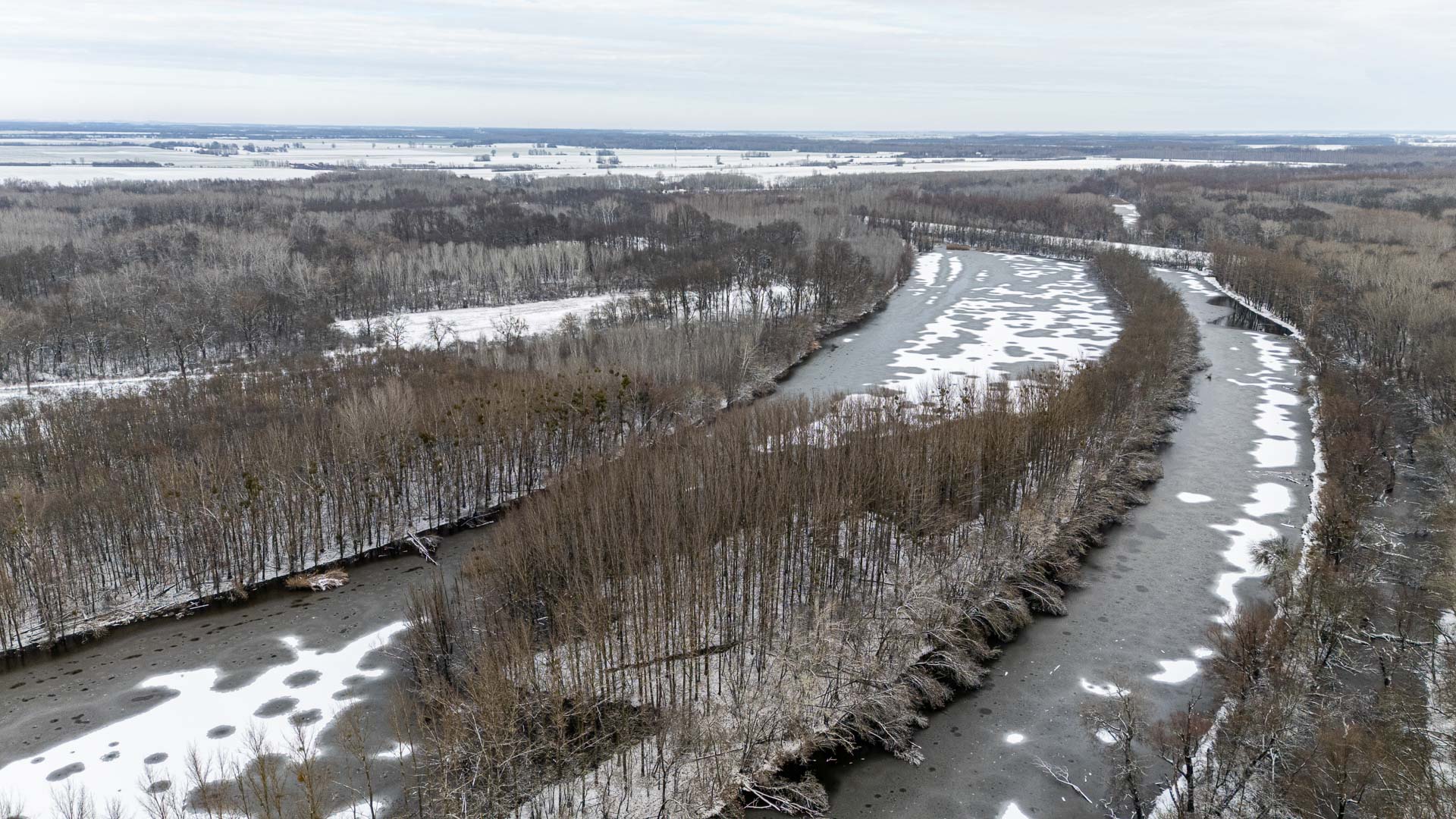 Gemenc télen madártávlatból